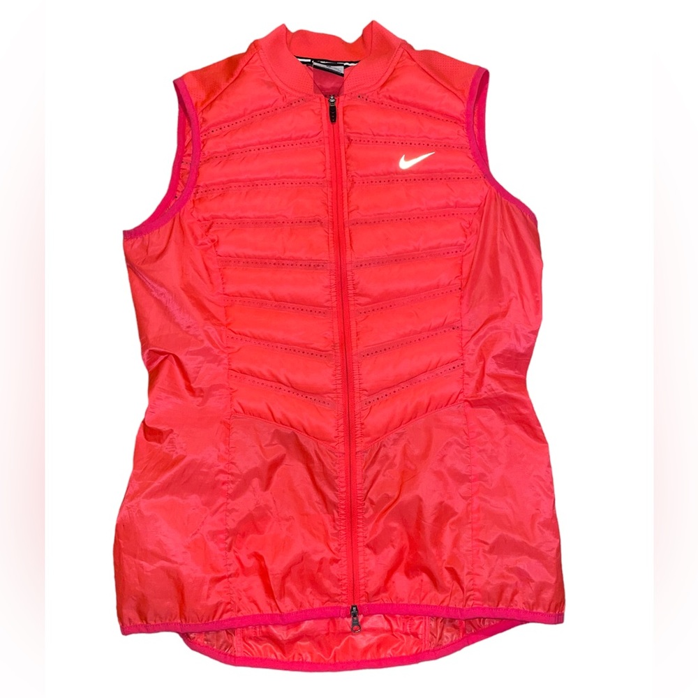 Nike running pink puffer vest S